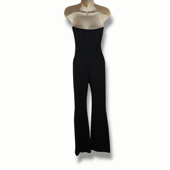 SHEIN Women’s Black Strapless Flared Jumpsuit XS – Stretchy Polyester Spandex - Picture 4 of 9